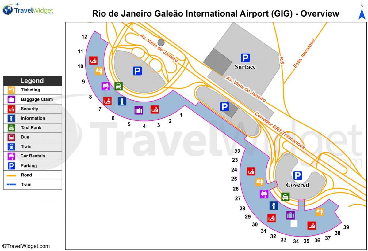 Carte aéroport Galeão terminal