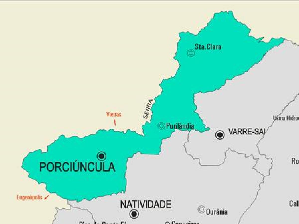 Carte municipalité Porciúncula