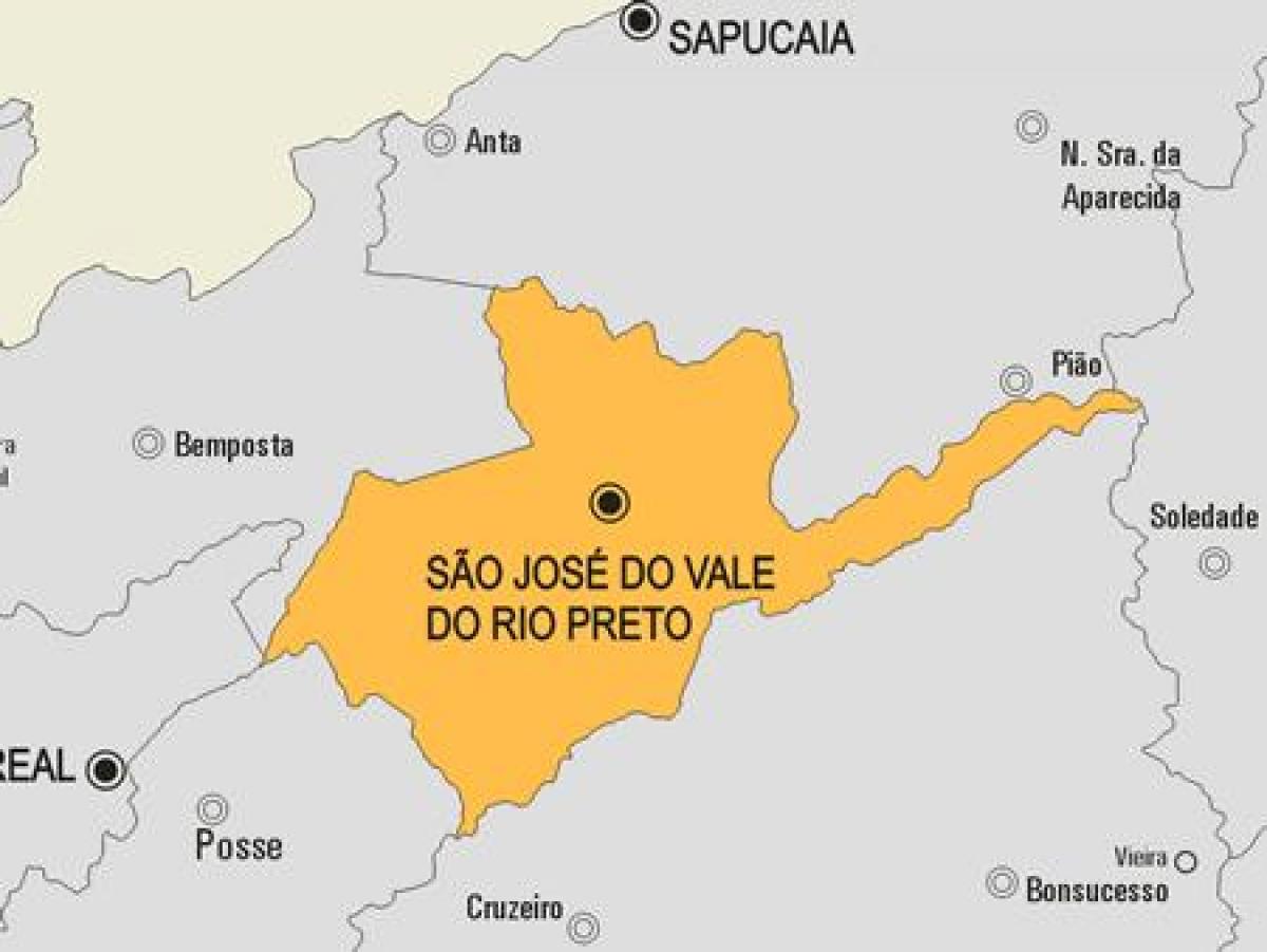 Carte municipalité São José do Vale do Rio Preto