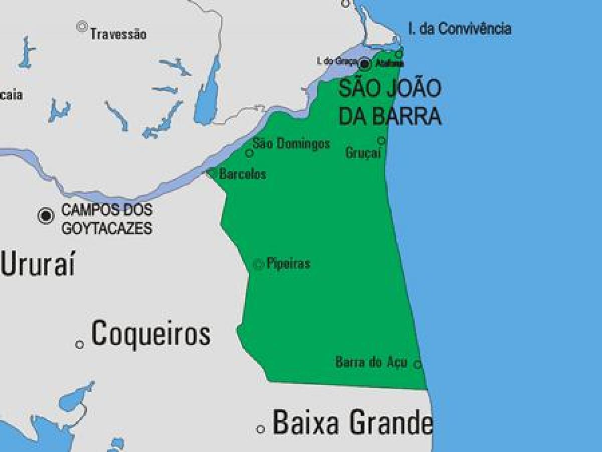Carte municipalité São João da Barra