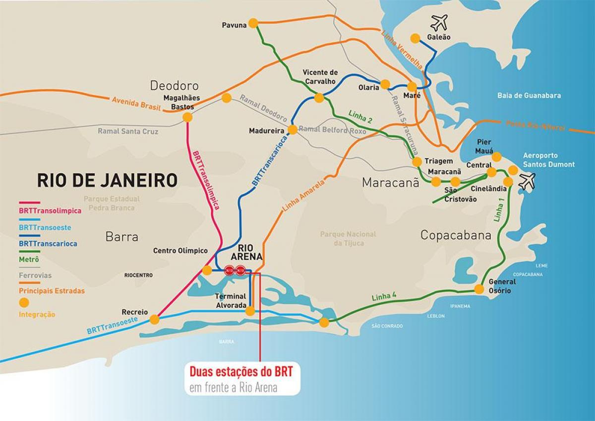 Carte Rio Arena localisation