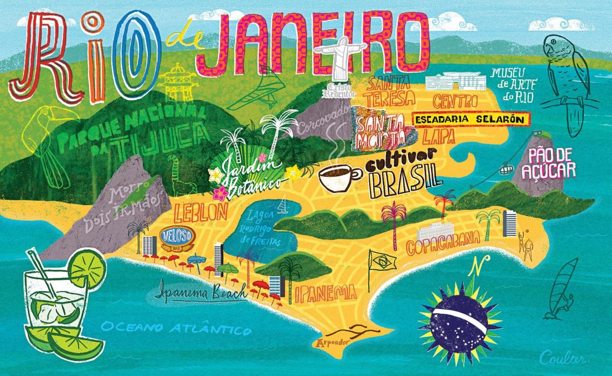 Carte Rio de Janeiro fond d'écran