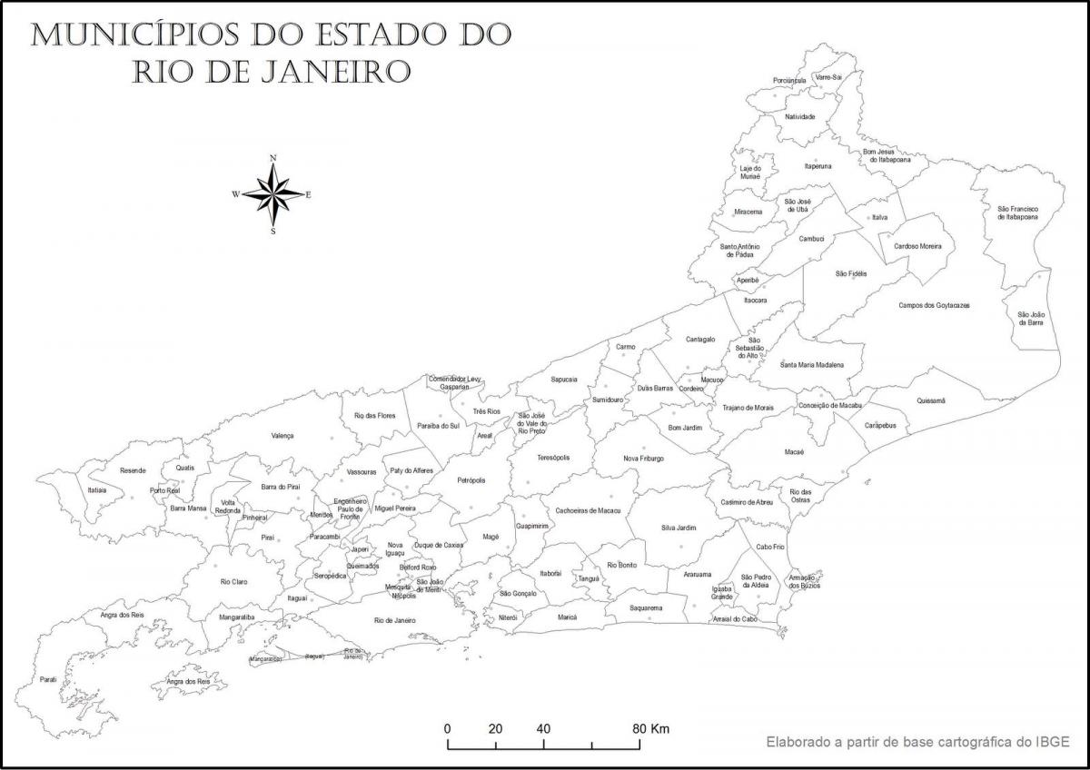Carte Rio de Janeiro noir et blanc