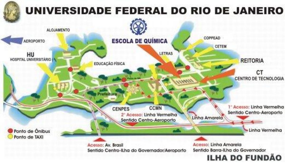 Carte Université fédérale de Rio de Janeiro