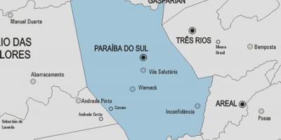 Carte de la municipalité Paraíba do Sul