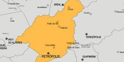 Carte de la municipalité Petrópolis