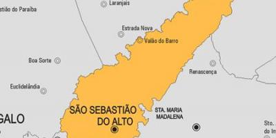 Carte de la municipalité São Sebastião do Alto