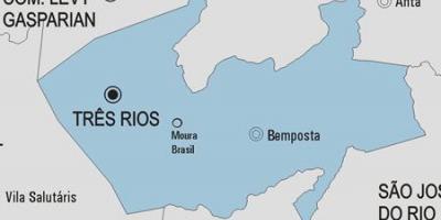 Carte de la municipalité Três Rios
