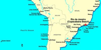 Carte de Rio de Janeiro en Amérique du Sud