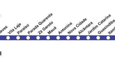 Carte du métro Rio de Janeiro - Ligne 3 (bleu)