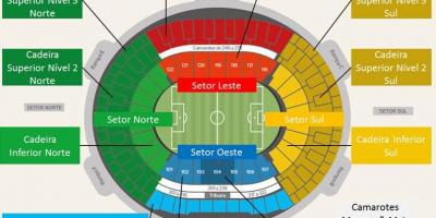 Carte du stade Maracanã secteurs