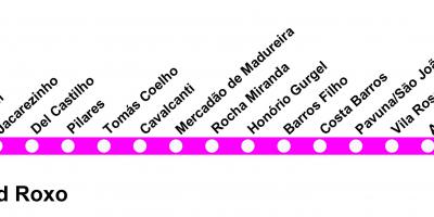 Carte du SuperVia - Ligne Belford Roxo