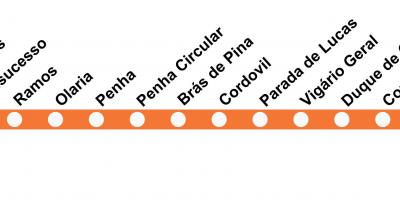 Carte du SuperVia - Ligne Saracuruna