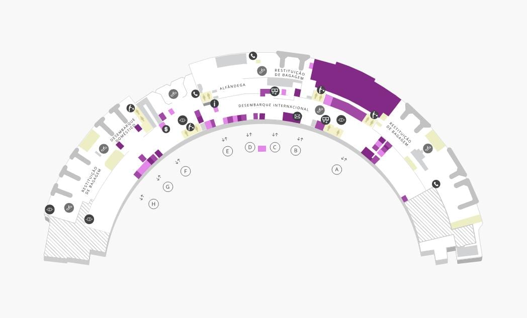 Carte aéroport Galeão Terminal 1 Niveau 0