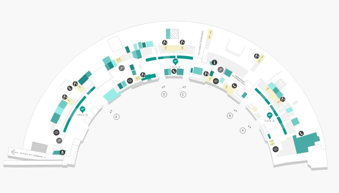 Carte aéroport Galeão Terminal 1 Niveau 1
