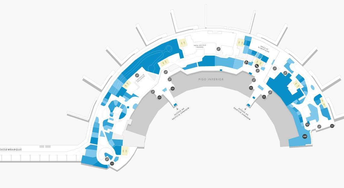 Carte aéroport Galeão Terminal 2 Niveau 1