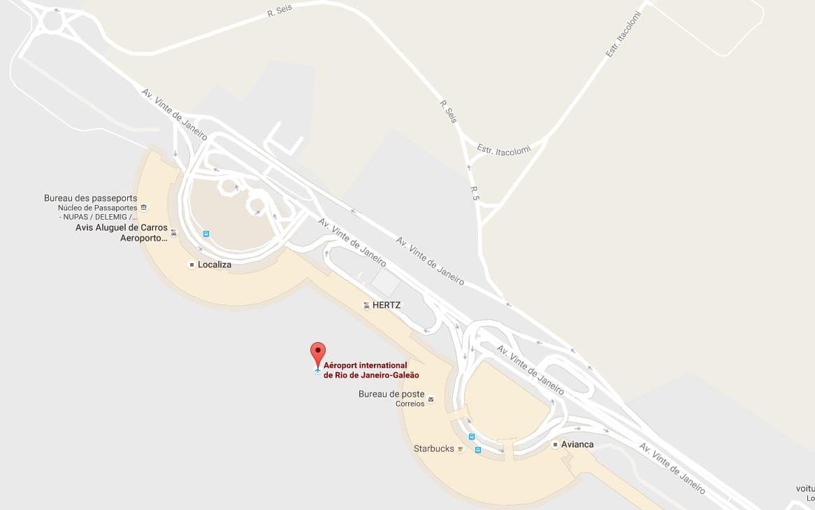 Carte aéroport Galeão
