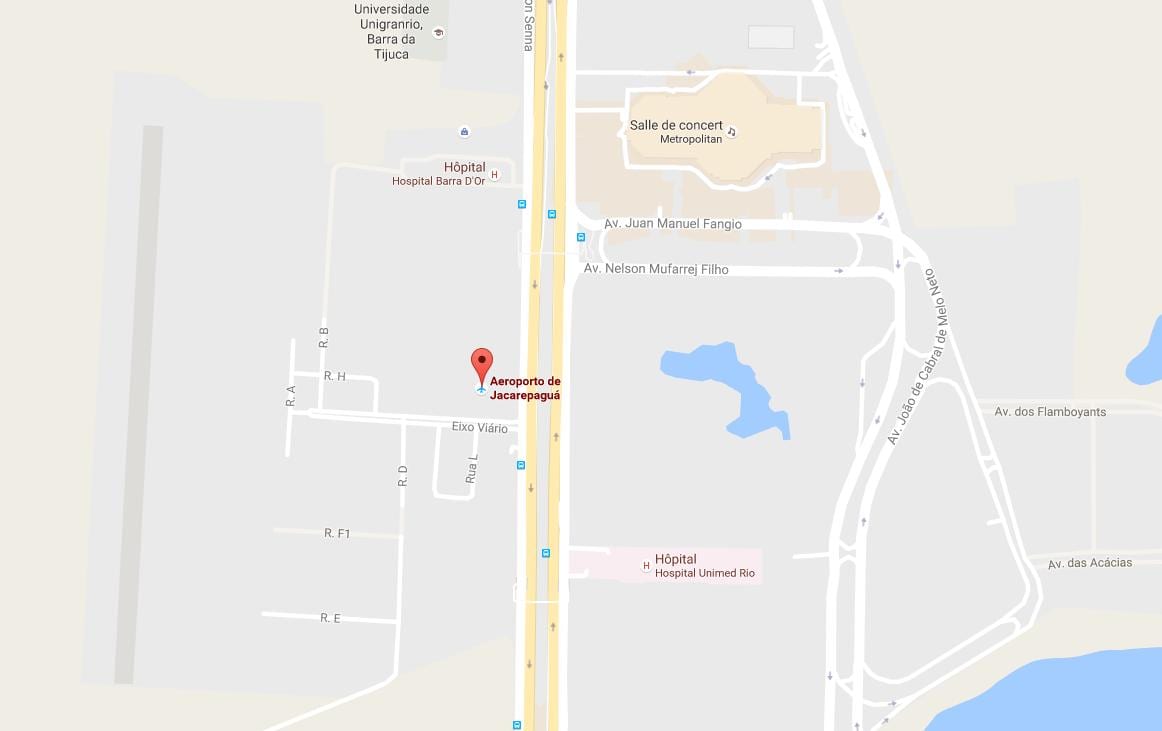 Carte aéroport Jacarepaguá-Roberto Marinho