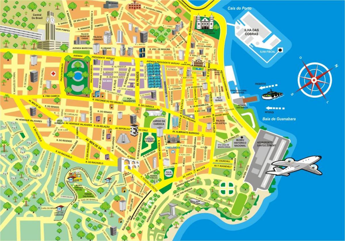 Carte attractions Rio de Janeiro