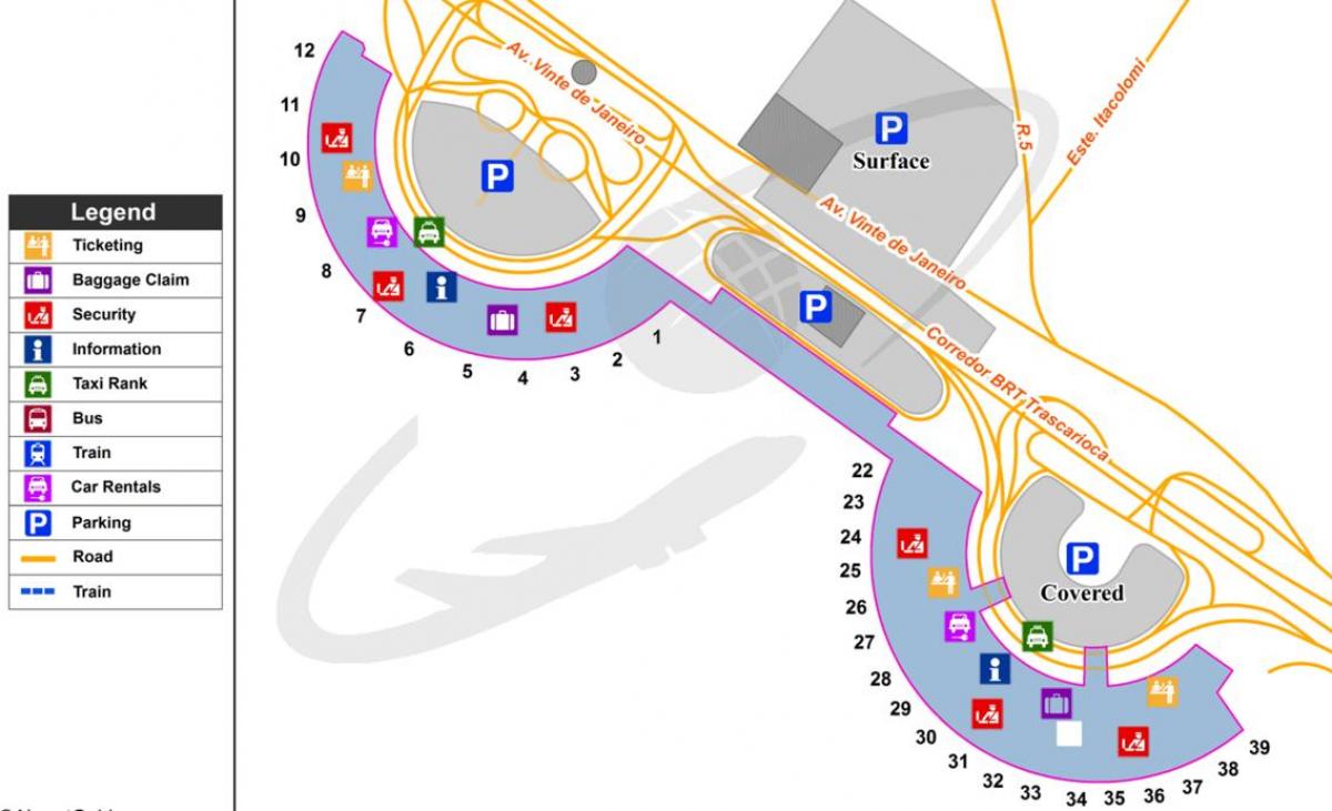 Carte aéroport International de Rio de Janeiro