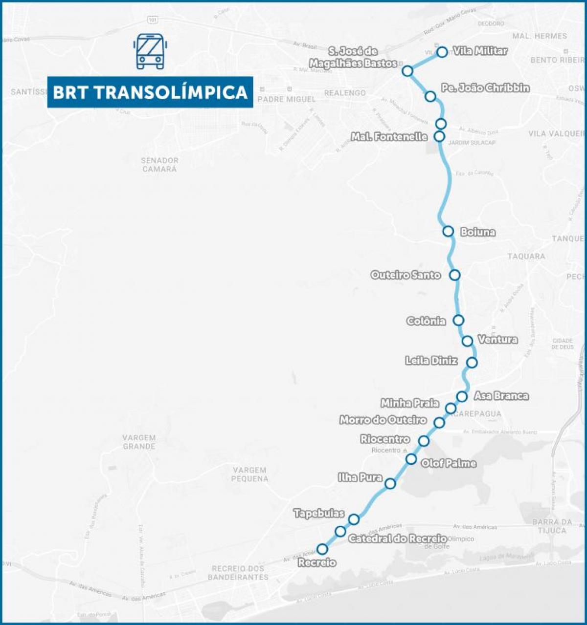 Carte BRT TransOlimpica