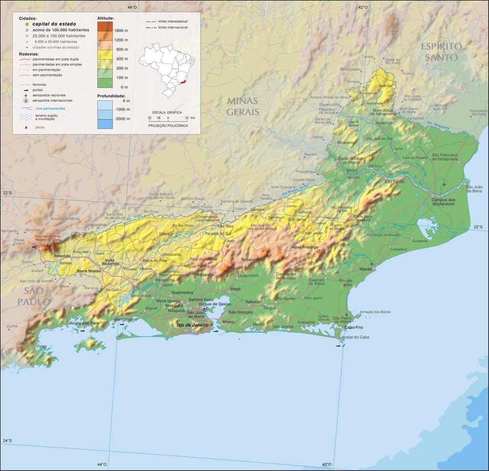 Carte géographique Rio de Janeiro