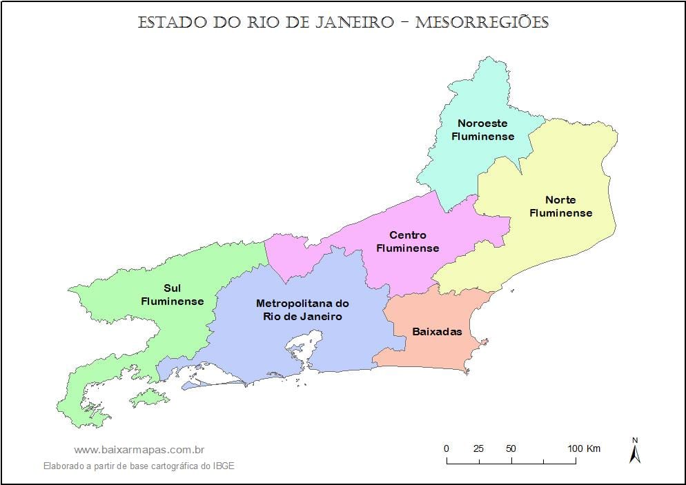 Carte mésorégions Rio de Janeiro