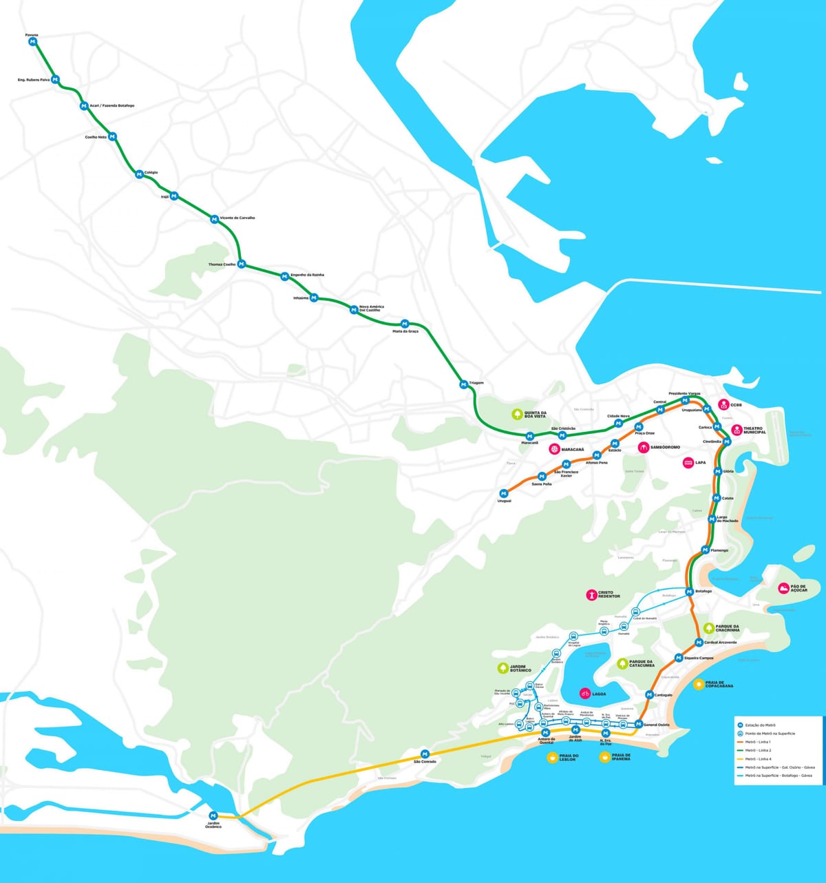Carte métro de Rio de Janeiro