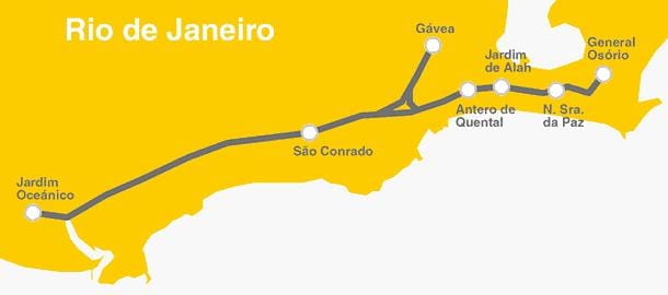 Carte métro Rio de Janeiro - Ligne 4