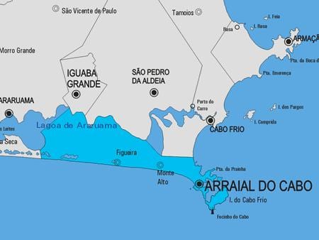 Carte municipalité Arraial do Cabo