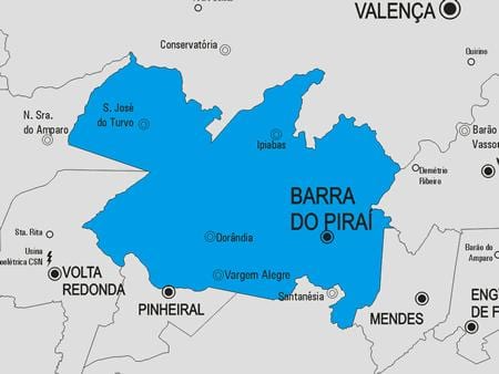 Carte municipalité Barra do Piraí