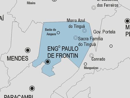 Carte municipalité Engenheiro Paulo de Frontin