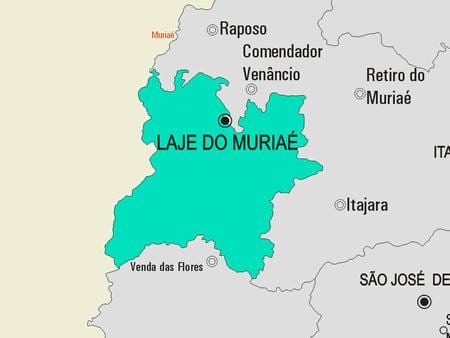 Carte municipalité Laje do Muriaé