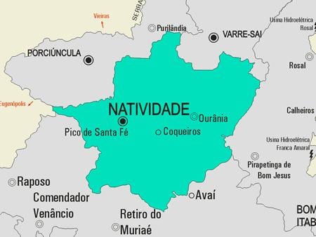 Carte municipalité Natividade