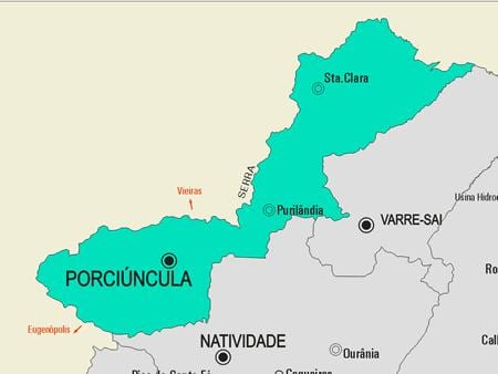 Carte municipalité Porciúncula
