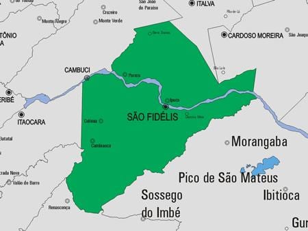 Carte municipalité São Francisco de Itabapoana
