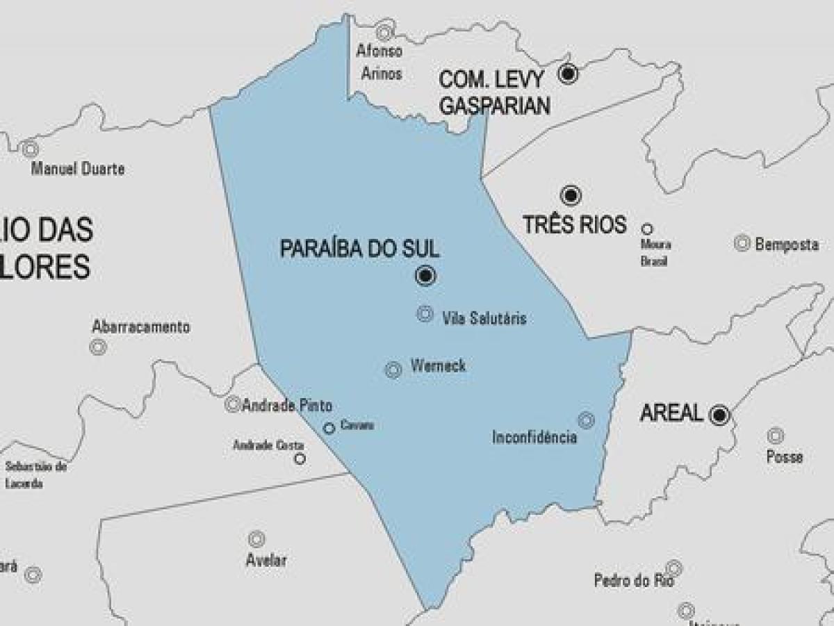 Carte municipalité Paraíba do Sul