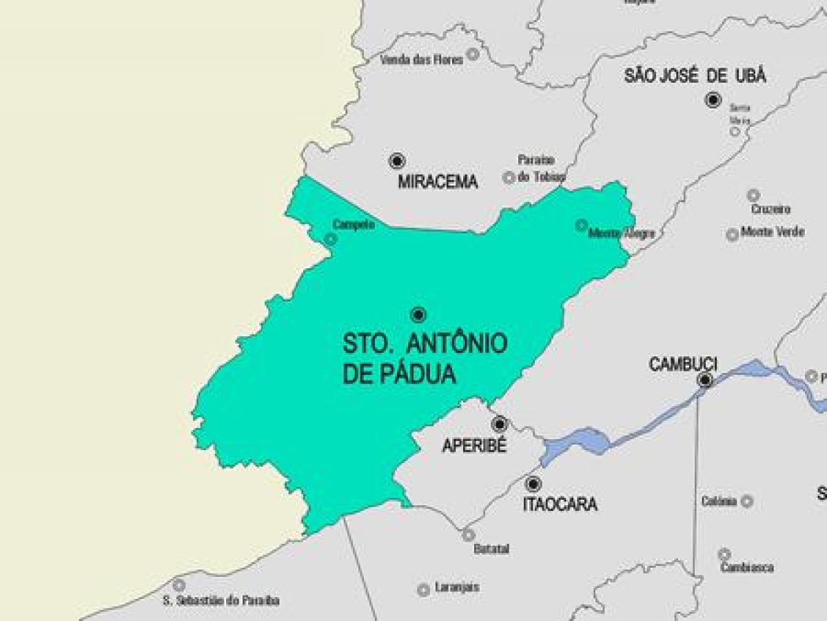 Carte municipalité Santo Antônio de Pádua