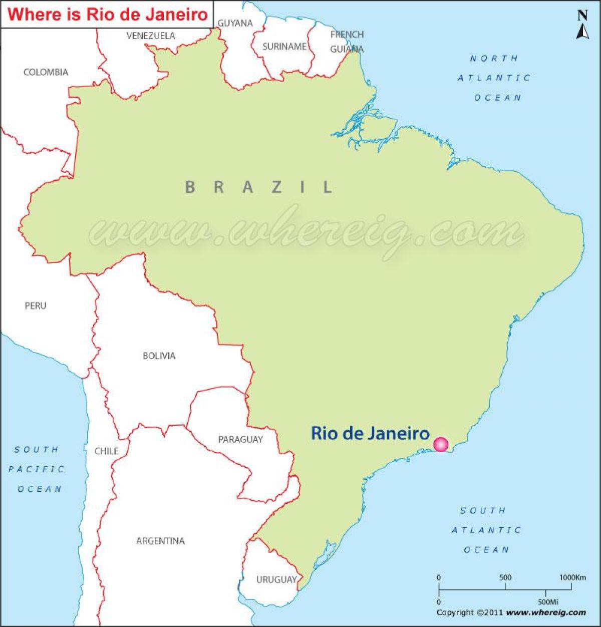 Carte Rio de Janeiro au Brésil