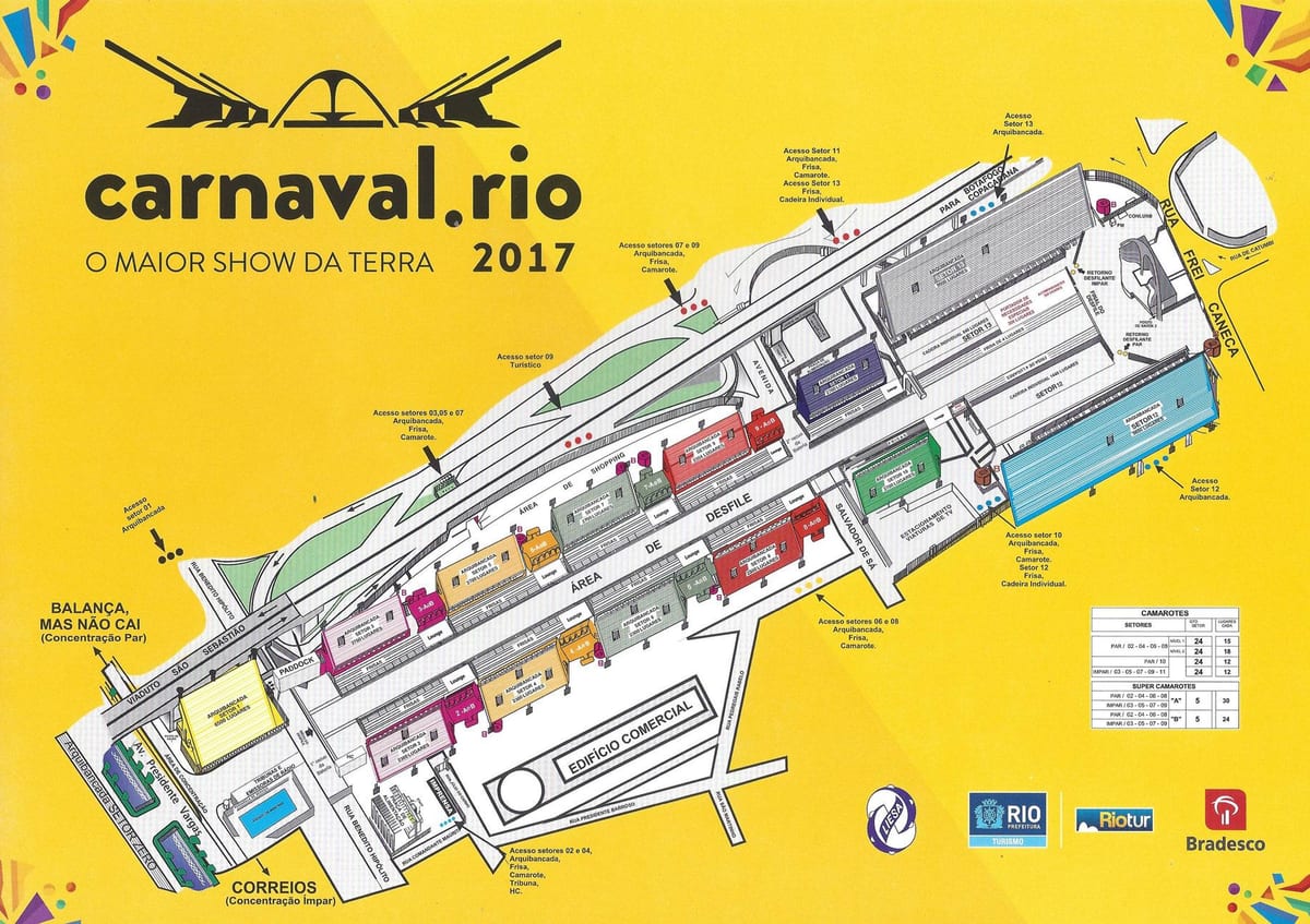 Carte Sambodrome Marquês-de-Sapucaí