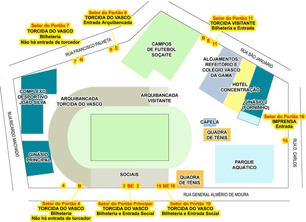 Carte stade São Januário
