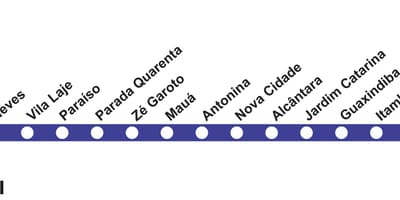 Carte métro Rio de Janeiro - Ligne 3 (bleu)