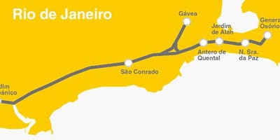 Carte métro Rio de Janeiro - Ligne 4