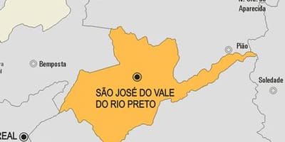 Carte municipalité São José do Vale do Rio Preto
