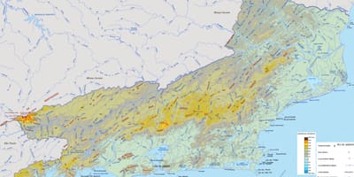 Carte relief état de Rio de Janeiro