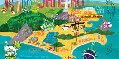 Carte Rio de Janeiro fond d'écran
