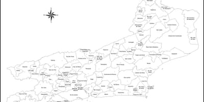 Carte Rio de Janeiro noir et blanc