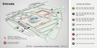Carte stade Engenhão transports