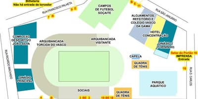 Carte stade São Januário