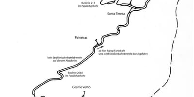 Carte tramway Santa Teresa - ligne 2